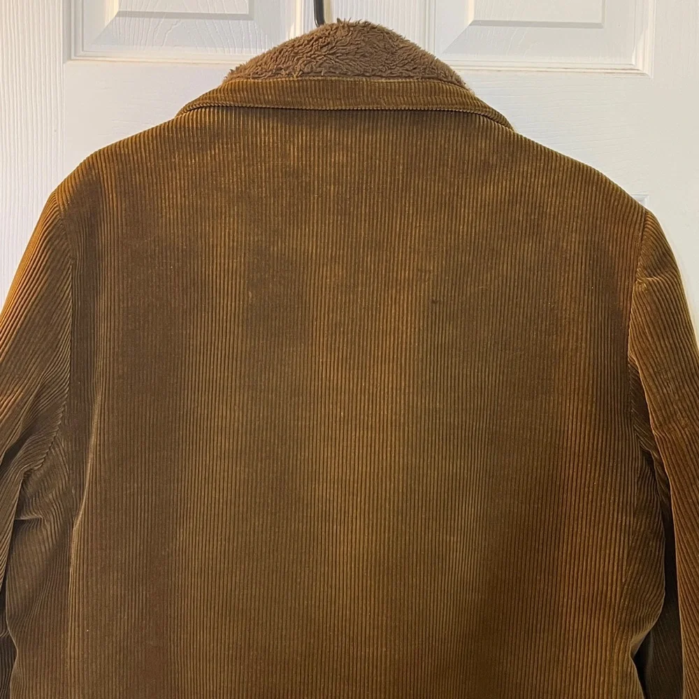 Vintage 70's Campus Outerwear Brown Corduroy Pea Coat Jacket Men's Sz 40 - USA